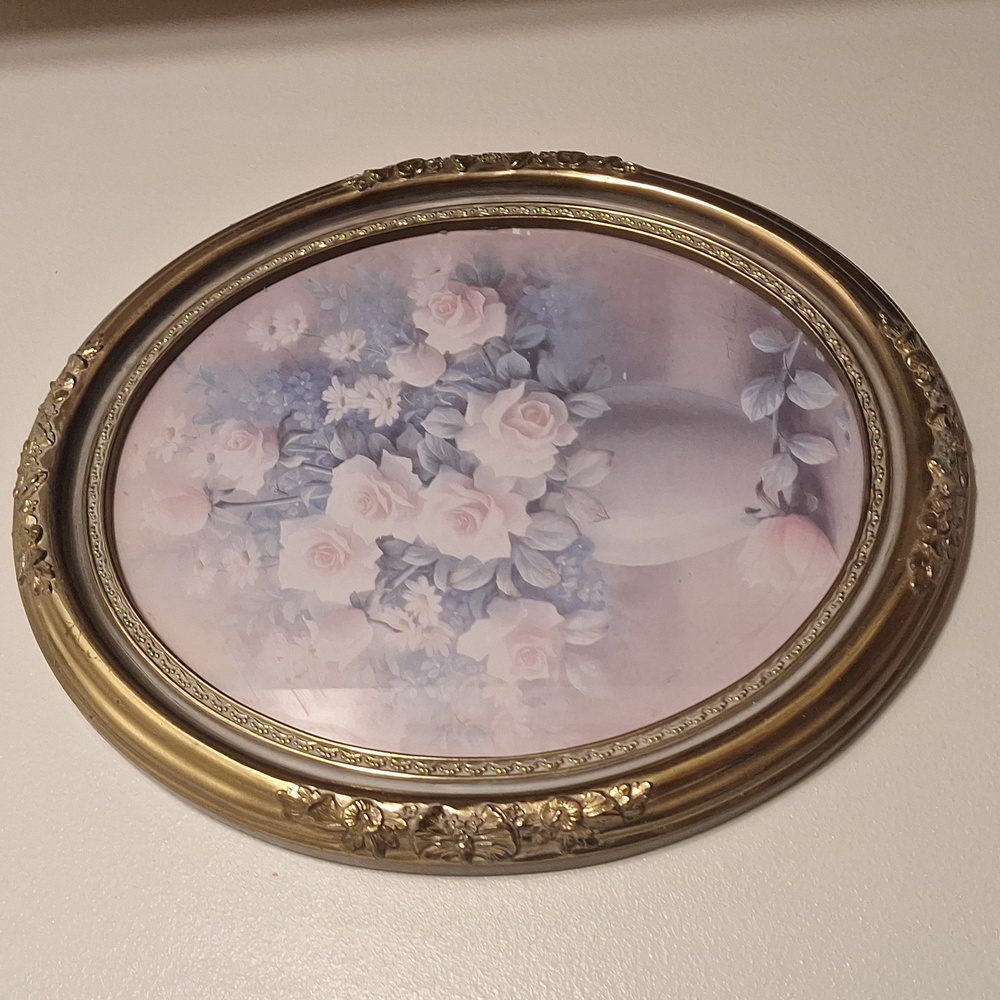 💥Vintage-Picture roses 20" tall by 13"